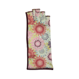 Burgandy fingerless gloves with vintage flowers motives