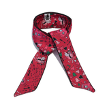 Red and pink scarf with heart and cupids motifs