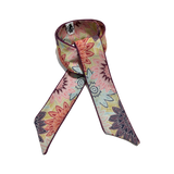 Burgandy scarf with flower pattern