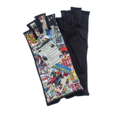 Black and western comic illustration fingerless gloves
